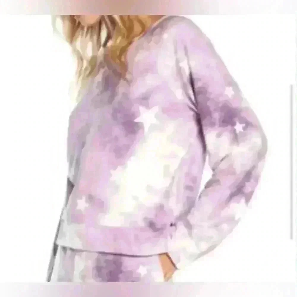 WILDFOX Tie Dye Star Print Pullover Sweater Size XL - Picture 3 of 9